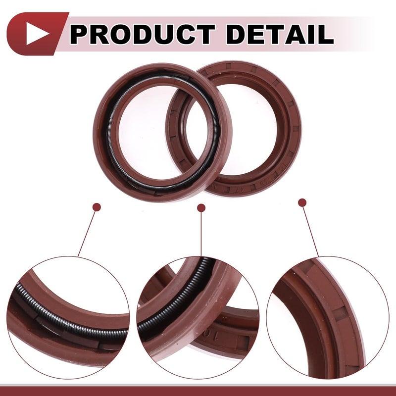 HEROFFIX Universal Oil Seal TC Seal Ring Rotary Shaft Seal 35x47x10mm High Pressure FKM Rubber Brown 2 Pcs - Image 5